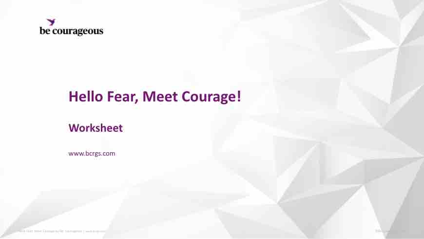 Courage Meet Fear Worksheet